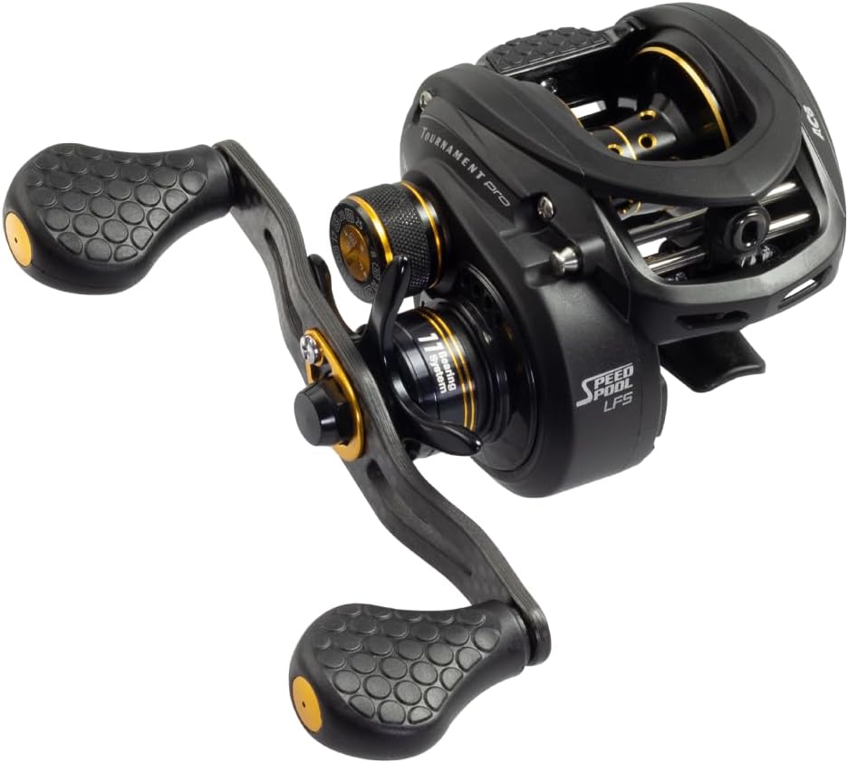 Lew's TP1SHA Tournament Pro LFS Speed Spool Bait Cast Reel, 7.5:1 120/12, RH, ACB, 120/12 - 31" Black