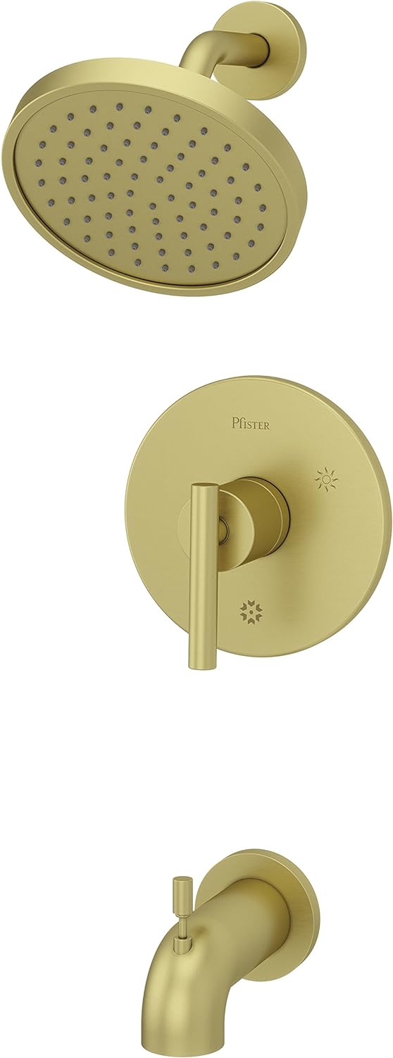 Pfister LG898NCBG Contempra 1-Handle Tub and Shower Trim, Brushed Gold