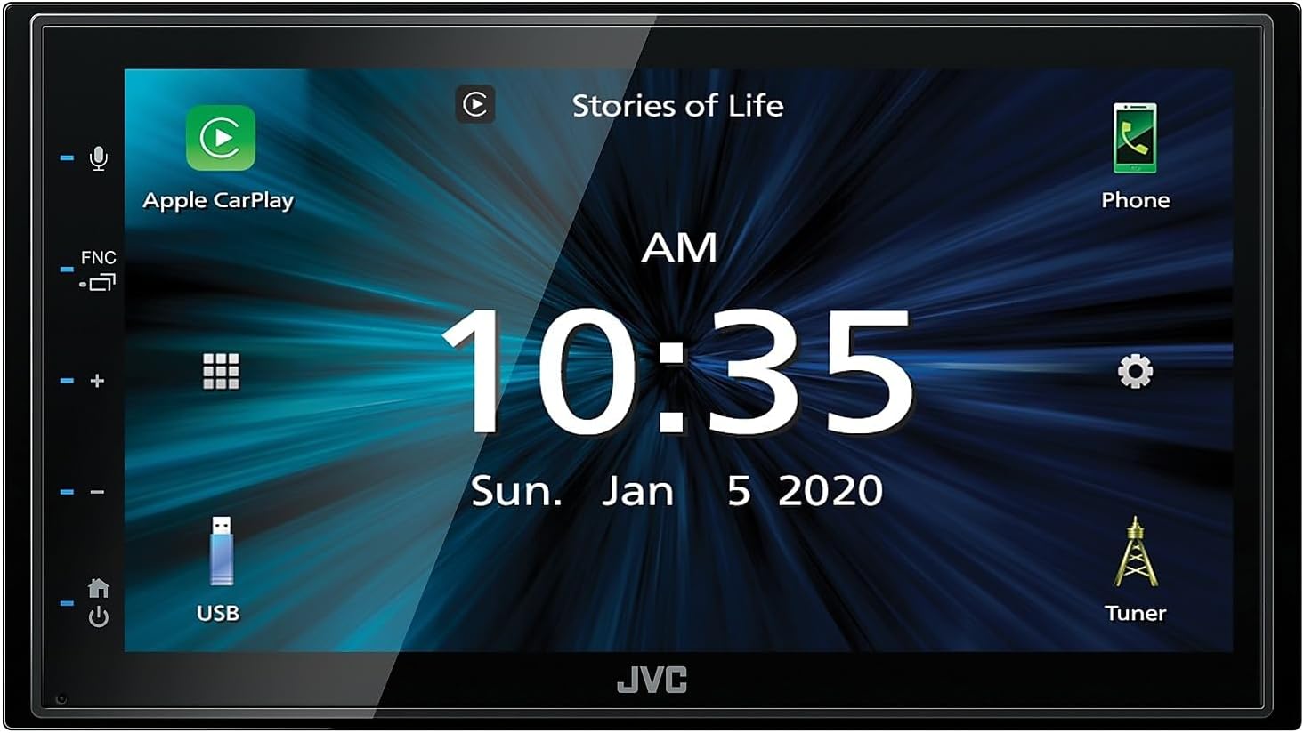 JVC KW-M56BT Apple CarPlay Android Auto Multimedia Player w/ 6.8" Capacitive Touchscreen, Bluetooth Audio and Hands Free Calling, MP3 Player, Double DIN, 13-Band EQ, SiriusXM, AM/FM Car Radio