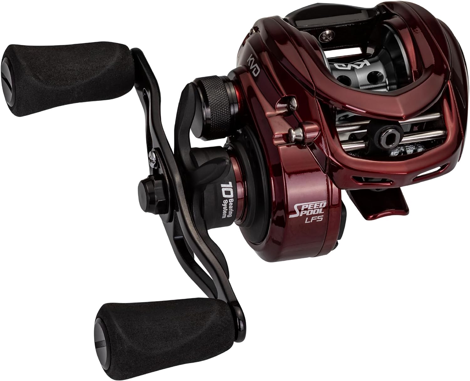 Lew's KVD 7.5:1 Right Hand Baitcast Reel, Maroon, One Size, (KVD1SH)